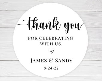 BOGO / Custom Wedding Thank You Stickers / GLOSSY / Comes in 3 sizes / Personalized Thank You Stickers / Custom Wedding Labels