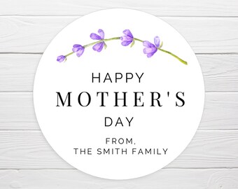 BOGO / Minimalist Purple Mothers Day Stickers / Mothers Day Stickers Personalized / Personalized Mothers Day Label / Mother Day Stickers