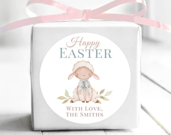 BOGO / Happy Easter Stickers / Easter Stickers Personalized Baby Lamb / Personalized Easter Lamb Label / Custom Easter Stickers