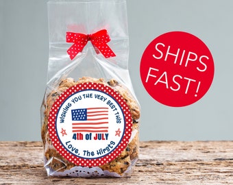 Fourth of July Stickers / Wishing You the Best / 2.5" Round Stickers / 12 per sheet / Ships Fast / Fourth of July Stickers