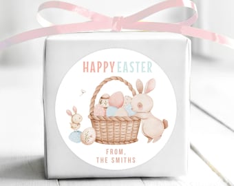 BOGO / Happy Easter Stickers / Easter Stickers Personalized Cute Bunny / Personalized Easter Bunny Label / Custom Easter Stickers