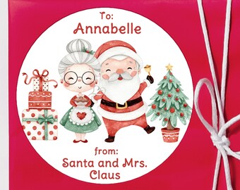 BOGO/ Custom From Santa Christmas Sticker / 3 Sizes / From Santa Christmas Label / Personalized Christmas Sticker / Santa Stickers