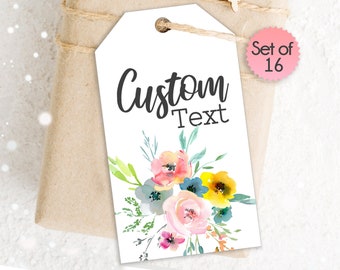 Custom Wedding Gift Tags / Personalized Wedding Tags / Floral Wedding Tag / Tags for Wedding Favors / Tag with Floral / Wedding Tag / 24 Set
