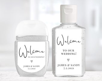 Custom Hand Sanitizer Labels / Welcome to our Wedding / Labels Only / 2 Sizes / Custom Labels / Custom Hand Sanitizer / Wedding Sticker
