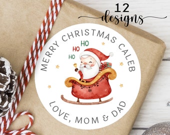 BOGO / Custom Christmas Stickers / 13 Styles / GLOSSY Labels / Custom Christmas Label / Custom Stickers for Kids Christmas