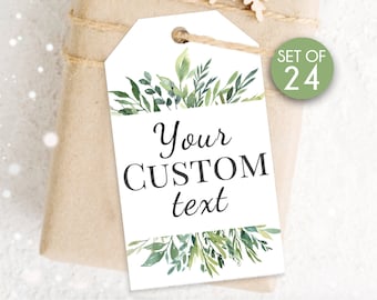 24 Tags / Custom Wedding Gift Tags / Personalized Wedding Tags / Sage Wedding Tag / Tags for Wedding Favors / Greenery / Wedding Tag