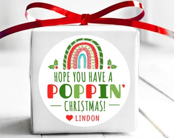 BOGO / Custom Stickers Have a Poppin Christmas / Personalized Christmas Poppin Labels / 3 Sizes / Christmas Poppin Custom Stickers