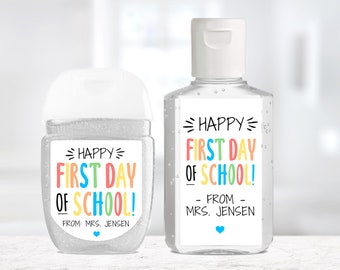 Custom Hand Sanitizer Labels / Labels Only / 2 Sizes / Back to School / First Day of School Labels / Sanitizer stickers for school