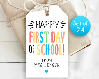Custom Gift Tags / Personalized Happy First Day of School Tags / Personalized School Tags / Tag for First Day fo School Personalized