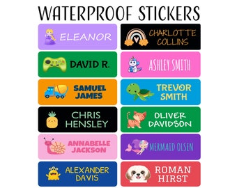 30 Waterproof School Supply Labels / Daycare Labels / Waterproof and Dishwasher Safe / Personalized Name / Labels for School Supplies