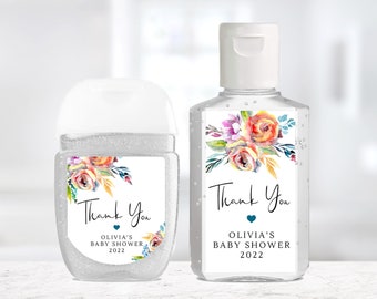 Custom Hand Sanitizer Labels / Labels Only / 2 Sizes / Rainbow Bright Floral / Custom Labels / Custom Hand Sanitizer with Bright FLoral