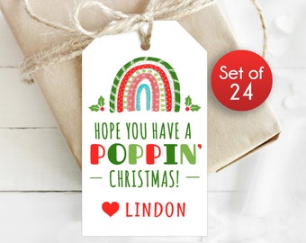Custom Christmas Poppin Gift Tags / 1.75" x 3" / Have a Poppin Christmas / Christmas Poppin Tag / Tag for Christmas / Pop Toy Tag