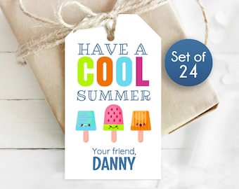 Custom Gift Tags / Personalized Cool Summer Tags / Personalized Tags / Tag for End of Year / Have a Cool Summer / 1.75" x 3"