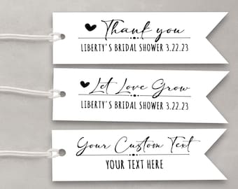 Mini Custom Gift Tags / Set of 20 / Personalized Wedding Tags / Custom Shower Tags / Tag for Weddings / Custom Design / 2.75" x .75"