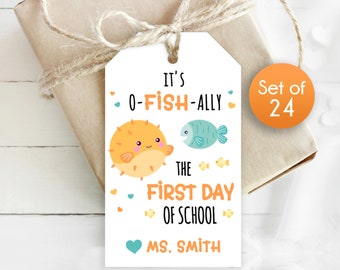 Custom Gift Tags / Personalized First Day of School Tags / Personalized Tags / Tag for First Day fo School Personalized / 1.75" x 3"