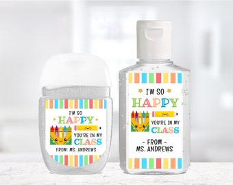 Custom Hand Sanitizer Class Labels / Labels Only / 2 Sizes / Back to School / First Day of School Labels / Sanitizer stickers for school