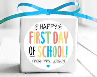 BOGO / Happy First Day of School / School labels / Personalized sticker First Day of School / Custom School Labels