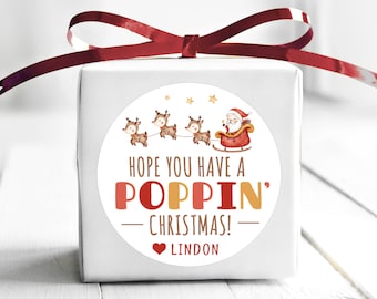 BOGO / Custom Stickers Have a Poppin Christmas / Personalized Christmas Poppin Labels / 3 Sizes / Christmas Poppin Custom Stickers