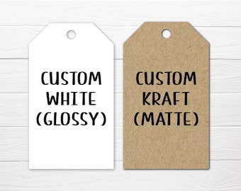 Set of 24 / Custom Logo Gift Tags / Personalized Logo Tags / Personalized Kraft Tags / Tag for Wedding Favors / Custom Design / 2 Sizes