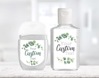 Custom Wedding Sanitizer Labels / Eucalyptus Greenery / 2 Sizes / Custom Labels / Custom Sanitizer Stickers / Custom Sanitizer Labels