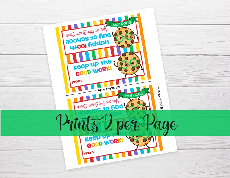 INSTANT DOWNLOAD / Rainbow / Custom School Bag Toppers / 100th Day of School / You're One Smart Cookie School Bag Topper image 2