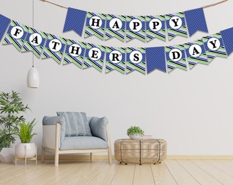 Happy Father's Day Printable Banner / All Letters of Alphabet Included for Customizing / Dad Printable Banner Garland or Pennant