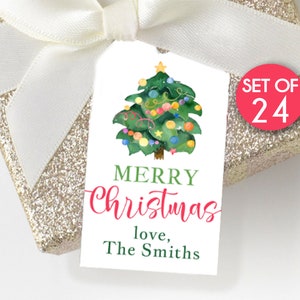 Custom Christmas Tree Gift Tags / 24 Tags per Set / Personalized Christmas Tree Tags / Christmas Tree Tags / Tag for Christmas Gifts