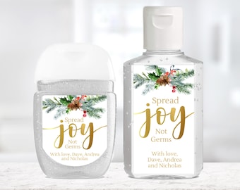 Custom Hand Sanitizer Labels / Labels Only / 2 Sizes / Custom Labels / Custom Hand Sanitizer / Christmas Sanitizer / Sanitizer Stickers