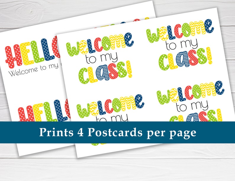Welcome to My Class and Welcome to OUR Class Teacher Postcards / 2