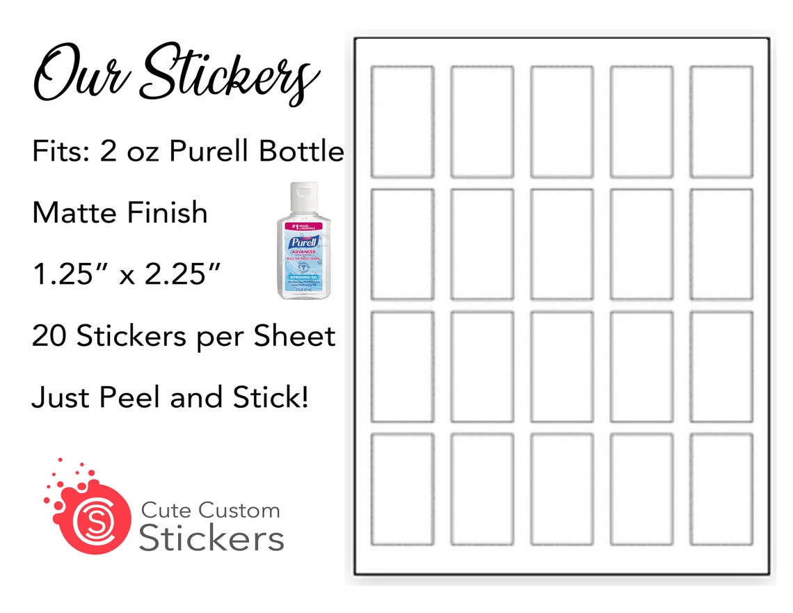 Custom Hand Sanitizer Labels / Labels Only / 2 Sizes / Custom Etsy
