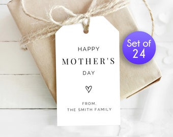 Minimalist Mother's Day Gift Tags / Personalized Mothers Day Tags / Personalized Tags / Tag for Mother's Day / 1.75" x 3"