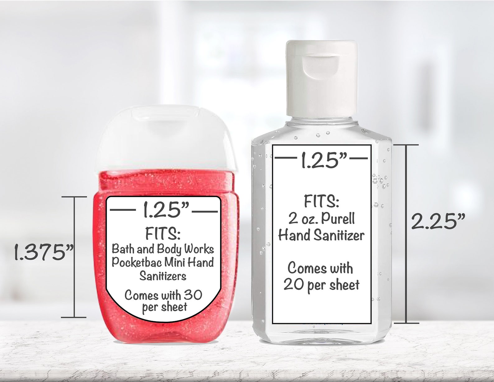 Custom Hand Sanitizer Labels / Labels Only / 2 Sizes / Custom Etsy