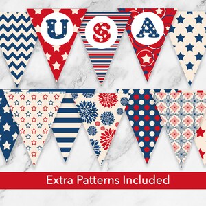 Fourth of July Banner USA/ Printable Patriotic Flags / 4th of July Flag ...