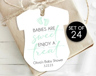 Set of 24 / Onesie Shaped Baby Shower Gift Tags / Thank You Gift Tags / Personalized Tags / Onesie Baby Tag / Thank you tag