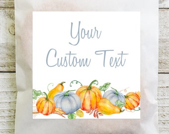 BOGO / Custom Fall Pumpkin Stickers / GLOSSY / Comes in Round or Square / Personalized Fall Stickers / Fall Pumpkin Labels