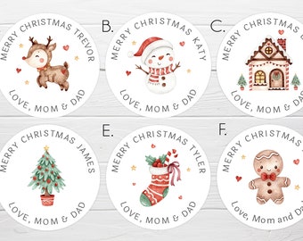 BOGO / Custom Christmas Stickers / 13 Styles / GLOSSY Labels / Custom Christmas Label / Custom Stickers for Kids Christmas