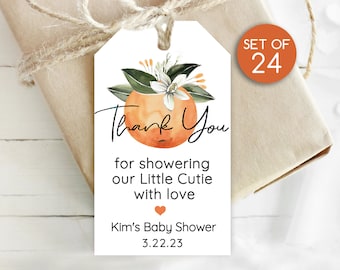 Little Cutie Custom Shower Gift Tags / Thank You Gift Tags / Personalized Tags / Tag for Baby Shower / Thank you for Showering our Baby