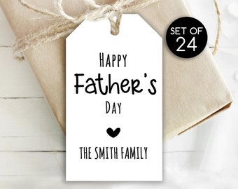 Fathers Day Tags Cute Black and White / Personalized Fathers Day Tags / Personalized Tags / Tag for Fathers Day / Set of 24 / Custom Tags