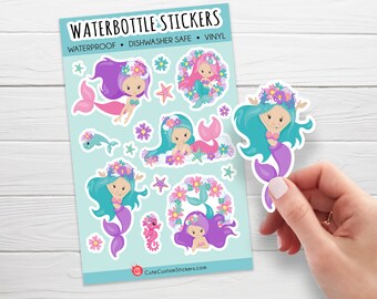 Water Bottle Stickers / Vinyl Sticker for Water bottle / kawaii stickers / Kawaii Vinyl Stickers / Water bottle labels / Stocking Stuffer