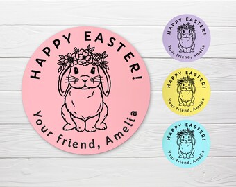 Easter Bunny Custom Labels / Watercolor Designs / Personalized Easter Bunny Stickers / Kids Easter Stickers for School / Custom Label