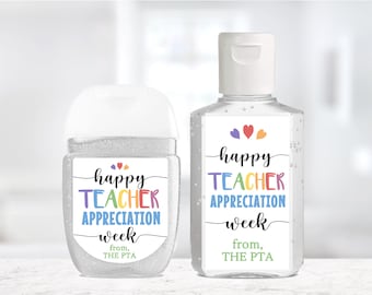 Custom Hand Sanitizer Labels / Teacher Appreciation / 2 Sizes / Custom Labels / Custom Hand Sanitizer for Teacher Appreciation