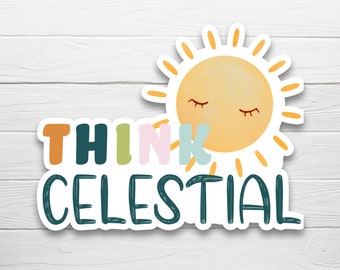 BOGO / Think Celestial Sticker / Cute Waterproof Sticker / Vinyl Water Bottle Sticker / Think Celestial Waterproof Labels