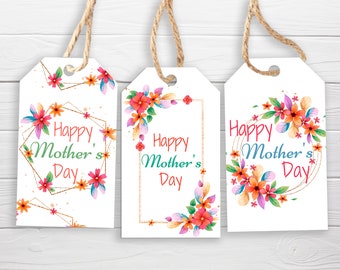 Bright Floral Mother's Day Gift Tags DOWNLOAD / 3 Styles / Mother's Day Floral Tags / Mom Tags Printable Tags / Mothers Day Printable