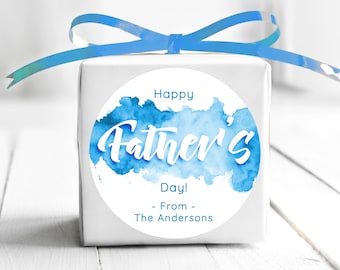 BOGO / Blue Fathers Day Stickers / Fathers Day Stickers Personalized / Personalized Fathers Day Labels / Custom Fathers Day Stickers