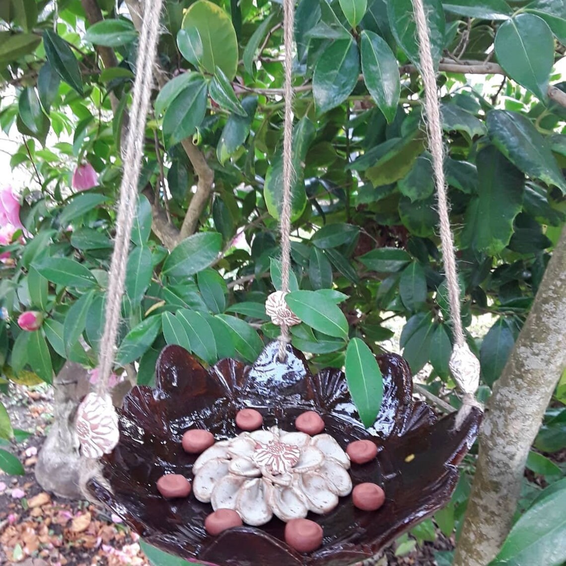 Ginger Brown hanging Bee feeder Etsy