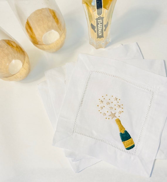 Champagne POP Cocktail Napkin Set Etsy
