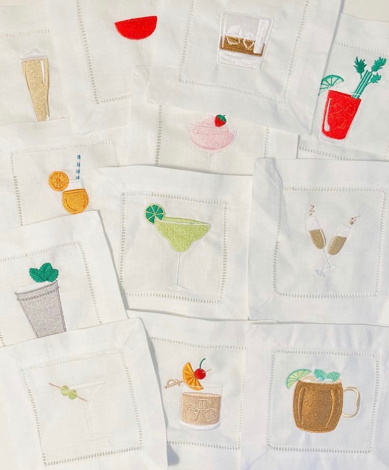 Cocktail Cocktail Napkins Bloody Mary dirty Martini Dark Etsy