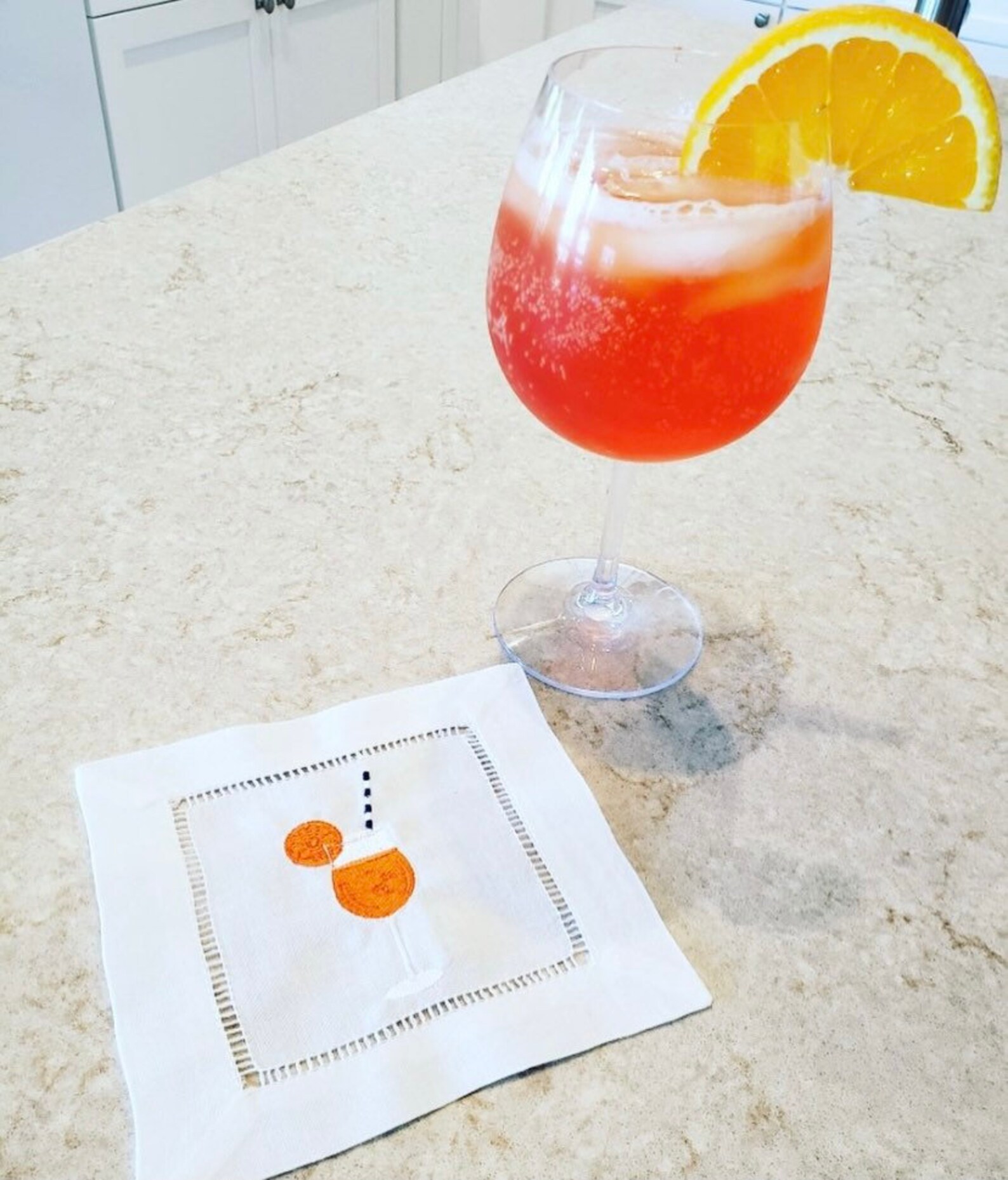 Aperol Spritz Cocktail Napkins Set Custom Embroidery Etsy