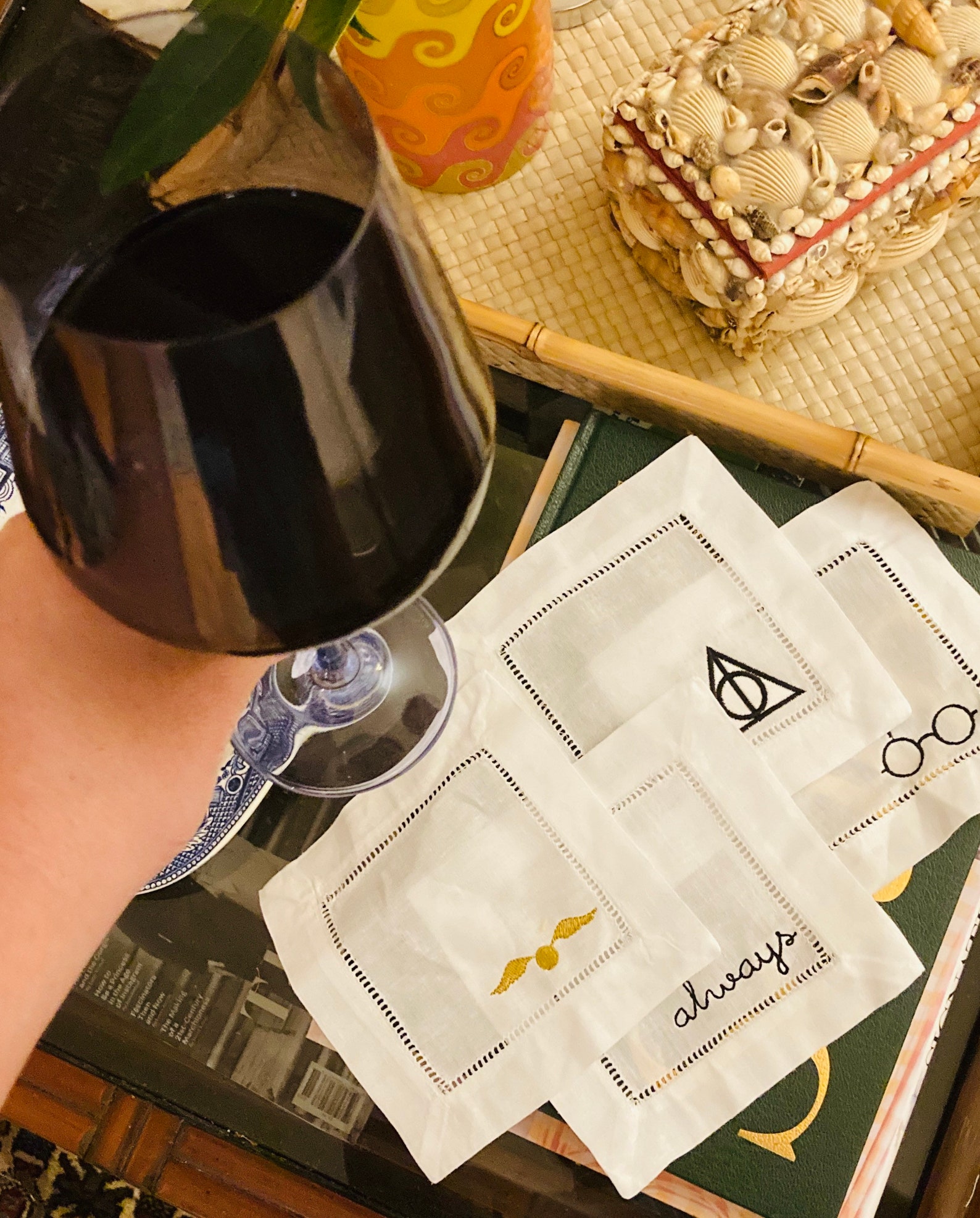 Harry Potter embroidered Cocktail Napkin Set Etsy
