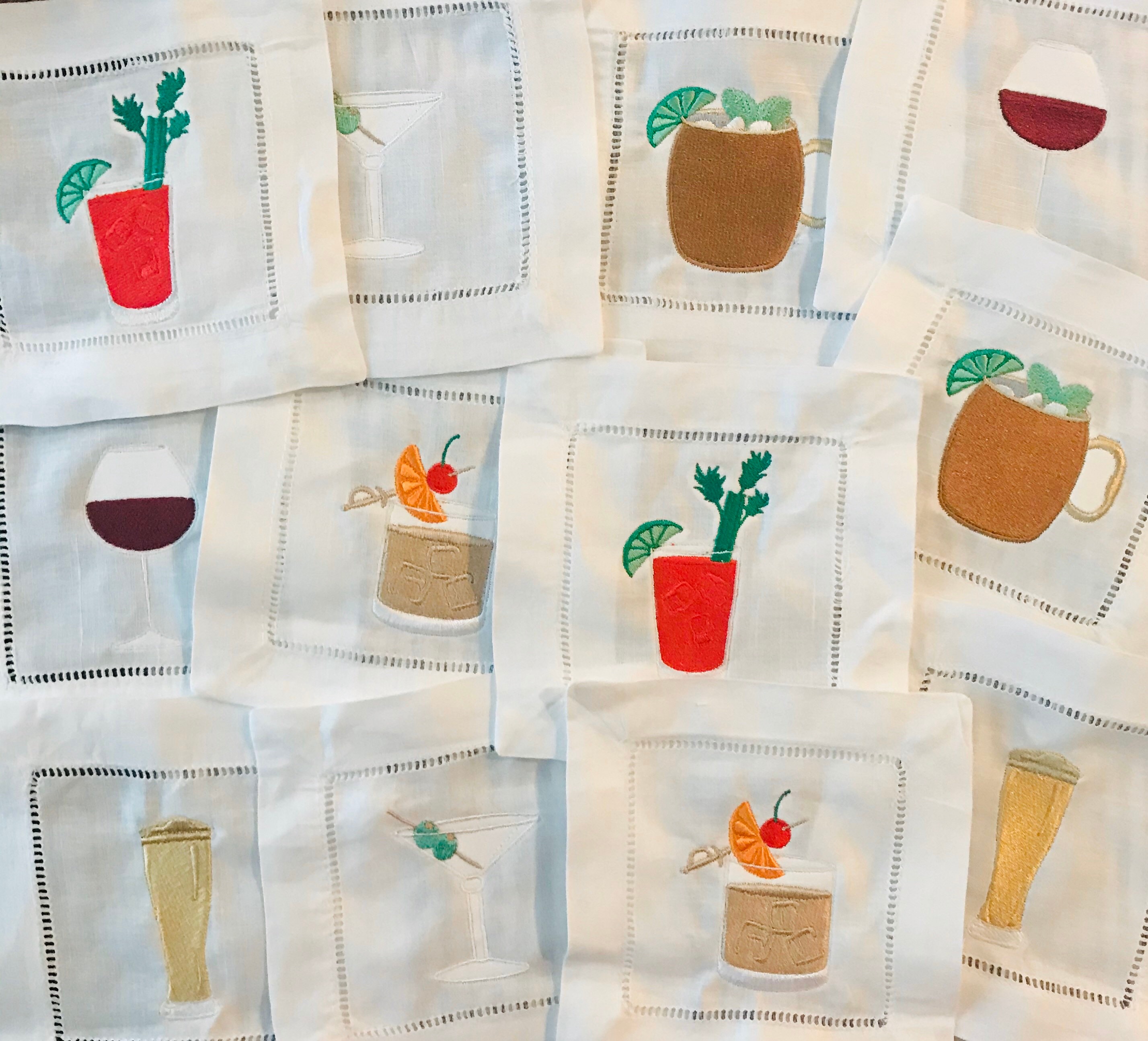 Cocktail Cocktail Napkins Bloody Mary dirty Martini Dark Etsy
